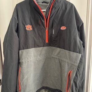 Drake Black and Gray Windbreaker Pullover with Orange Accents-Auburn